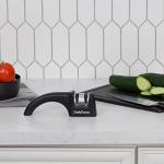 Chef's Choice 4640100Chef'sChoice 464 Pronto Diamond Hone Manual Knife Sharpener For Serrated and Straight Knives Diamond Abrasives Easy and Secure Grip Compact Design Made in USA, 2-Stage, Black