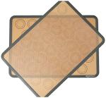 Amazon Basics Silicone Baking Mat for Macarons, Non-Stick, Food Safe, 16.5" x 11.6", Beige/Gray, Pack of 2