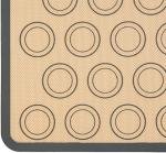 Amazon Basics Silicone Baking Mat for Macarons, Non-Stick, Food Safe, 16.5" x 11.6", Beige/Gray, Pack of 2