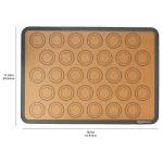 Amazon Basics Silicone Baking Mat for Macarons, Non-Stick, Food Safe, 16.5" x 11.6", Beige/Gray, Pack of 2