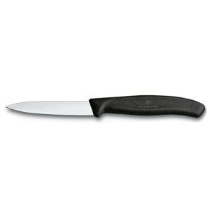 Victorinox 6.7603 3.25 Inch Swiss Classic Paring Knife with Straight Edge, Spear Point, Black, 3.25", 3.25" Paring
