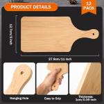 12 Pcs Thicken Bamboo Cutting Board Bulk 11x5 Inch Personalized Wood Chopping Board Customized Laser Engraving Serving Charcuterie Boards for Wedding Mother's Day Housewarming Present,0.39" Thick