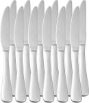 Amazon Basics Stainless Steel Dinner Knives with Round Edge, Dishwasher Safe, Pack of 12, Silver
