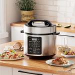 Pressure Cooker, 6 Quart,Slow Cooker, Rice Cooker, Steamer, Warmer & Sterilizer, 12-in-1 Multi Electric Cookers,Stainless Steel,Silver