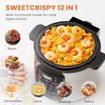 Pressure Cooker, 6 Quart,Slow Cooker, Rice Cooker, Steamer, Warmer & Sterilizer, 12-in-1 Multi Electric Cookers,Stainless Steel,Silver