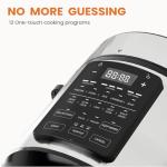 Pressure Cooker, 6 Quart,Slow Cooker, Rice Cooker, Steamer, Warmer & Sterilizer, 12-in-1 Multi Electric Cookers,Stainless Steel,Silver