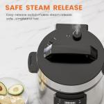 Pressure Cooker, 6 Quart,Slow Cooker, Rice Cooker, Steamer, Warmer & Sterilizer, 12-in-1 Multi Electric Cookers,Stainless Steel,Silver
