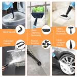 Pressurized Handheld Multi-Surface Natural Steam Cleaner with 12 pcs Accessories, Multi-Purpose Steamer for Home Use, Steamer for Cleaning Floor, Upholstery, Grout and Car (Blue)