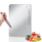 BLOCE Cutting Board for Kitchen, Mini Stainless Steel Non Stick Chopping Board, Upgrade Double Sided Food-Grade Stainless Steel Board for Kitchen for Meat Cheese Vegetable (Mini)