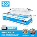 200 Count Pre-Cut Deli Aluminum Wraps – 12" Heavy-Duty Pop-Up, Disposable for Hot Dogs, Sandwiches & Food Service