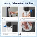 PHILIPS Sparkling Water Maker Soda Maker Soda Streaming Machine Quick Twist for Easy Install, 1L Carbonating Bottle, Soda Water Maker, Compatible with 60L CO2 Carbonator(NOT Included), ADD4901BKOQ/37