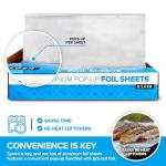 200 Count Pre-Cut Deli Aluminum Wraps – 12" Heavy-Duty Pop-Up, Disposable for Hot Dogs, Sandwiches & Food Service