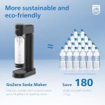 PHILIPS Sparkling Water Maker Soda Maker Soda Streaming Machine Quick Twist for Easy Install, 1L Carbonating Bottle, Soda Water Maker, Compatible with 60L CO2 Carbonator(NOT Included), ADD4901BKOQ/37