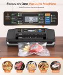 Vacuum Sealer Machine, Updated Powerful 95KPa Commercial Food Saver with Double Seal for 2X Strength, Built-in Cutter, Bags Storage & Easy-Lock Handle, Includes Free Bags (1 Roll + 10 Pre-cut)