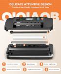 Vacuum Sealer Machine, Updated Powerful 95KPa Commercial Food Saver with Double Seal for 2X Strength, Built-in Cutter, Bags Storage & Easy-Lock Handle, Includes Free Bags (1 Roll + 10 Pre-cut)