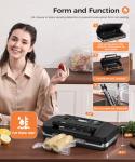Vacuum Sealer Machine, Updated Powerful 95KPa Commercial Food Saver with Double Seal for 2X Strength, Built-in Cutter, Bags Storage & Easy-Lock Handle, Includes Free Bags (1 Roll + 10 Pre-cut)