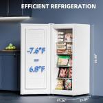Antarctic Star 6.0 Cu.ft Upright Freezer, Small Stand Up Freezer with Adjustable Thermostat, Removable Glass Shelves, for Bedroom/Home/Dorms,White