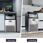 ICYGLEE Commercial Ice Maker Machine, 100lbs/Daily Ice Production Under Counter Ice Maker, Self-Cleaning, Timer Stainless Ice Machine with 33lbs Ice Storage, Ideal for School, Home, Bar, RV
