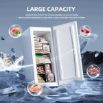 Antarctic Star 6.0 Cu.ft Upright Freezer, Small Stand Up Freezer with Adjustable Thermostat, Removable Glass Shelves, for Bedroom/Home/Dorms,White