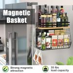 Magnetic Shelf for Fridge with Wood Lid, Fruit Potato & Onion Storage Bins, Magnetic Spice Rack for Refrigerator Pantry Organizer & Storage, Large Container for Refrigerator, Kitchen Counter & Laundry