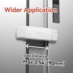 EUDEMON 1 Pack Latest French Fridge Lock French Door Refrigerator/Freezer Lock Apply to Max 3.54"(90mm) Two Door Gap Distance for Kids & Babies,Easy to Install no Tools Need or Drill (White)