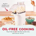 DASH Hot Air Popcorn Popper Maker with Measuring Cup to Portion Popping Corn Kernels + Melt Butter, 16 Cups - White