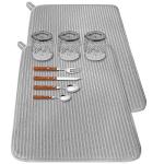 2 Pack Large Dish Drying Mat for Kitchen Counter,24*17 inch Microfiber Absorbent Dish Drainer,Large Size Dish Drying Pad for Countertops,Draining Racks,Sinks(Gray)
