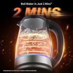 Electric Kettle Glass 2L, 1500W Fast Boiling Hot Water Boiler with Auto Shut-Off, LED Light, BPA-Free, Borosilicate Glass, Stainless Steel Interior, Wide Opening, Cordless Tea Kettle