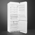 Smeg FAB28 50's Retro Style Top Freezer Refrigerator with 9.92 Cu Total Capacity, Multiflow Cooling System, Adjustable Glass Shelves 24-Inches, White Right Hand Hinge Made In Italy
