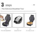 KOLENSA Donut Maker, 3 in 1 Electric Cartoon Snack Cake Machine，Waffle Sandwich Detachable Dessert Toaster, with 3 Removable Interchangeable Non Stick Plates, Breakfast Afternoon Tea Use