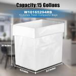 Miumoon 30-pack Trash Compactor Bags with Pre-punched Holes for Attaching, 2.6 mils Heavy Duty Trash Compactor Bags, Fits 15-inch Rectangular Drawer Compactors, Twist Ties Included, White