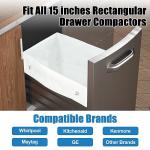 Miumoon 30-pack Trash Compactor Bags with Pre-punched Holes for Attaching, 2.6 mils Heavy Duty Trash Compactor Bags, Fits 15-inch Rectangular Drawer Compactors, Twist Ties Included, White