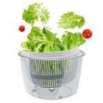 Cambom Salad Spinner Lettuce Spinner, Wash, Spin & Dry Salad Greens, Vegetable Washer Salad Dryer With Rotary Handle for Fruits & Vegetables, High Efficiency Vegetable Spinner Kitchen Gadget 3Qt White