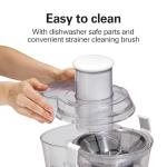 Hamilton Beach Juicer Machine, Big Mouth 3” Feed Chute for Whole Fruits and Vegetables, Easy to Clean, Centrifugal Extractor, Vegetable & Fruit Juicer, BPA Free, 800W Motor, White