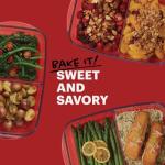 Pyrex Divided Glass Casserole Baking Dish, 8x6 inch Each, 2-Compartment, Oven to Table Clear Serving Glass Bakeware, Oven Freezer and Microwave Safe