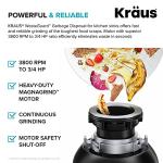 KRAUS WasteGuard 3/4 HP Ultra-Quiet Garbage Disposal with Quick Connect, Kitchen Sink Drain Cover, Power Cord and Flange Included, KWD100-75MBL