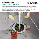 KRAUS WasteGuard 3/4 HP Ultra-Quiet Garbage Disposal with Quick Connect, Kitchen Sink Drain Cover, Power Cord and Flange Included, KWD100-75MBL