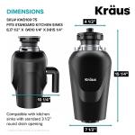 KRAUS WasteGuard 3/4 HP Ultra-Quiet Garbage Disposal with Quick Connect, Kitchen Sink Drain Cover, Power Cord and Flange Included, KWD100-75MBL