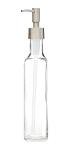 Rail19 French Vessel Glass Soap Dispenser with Metal Pump - Refillable Hand Soap, Lotion & Sanitizer for Sinks and Small Countertops, 8.5oz (Stainless Rustic)