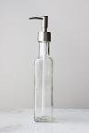 Rail19 French Vessel Glass Soap Dispenser with Metal Pump - Refillable Hand Soap, Lotion & Sanitizer for Sinks and Small Countertops, 8.5oz (Stainless Rustic)