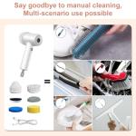 Electric Spin Scrubber - Cordless IPX7 Waterproof Shower Scrubber with 2 Speed Settings and 6 Replaceable Heads，Electric Cleaning Brush for Bathroom，Kitchen and Windows