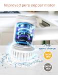 Electric Spin Scrubber - Cordless IPX7 Waterproof Shower Scrubber with 2 Speed Settings and 6 Replaceable Heads，Electric Cleaning Brush for Bathroom，Kitchen and Windows