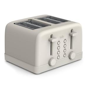 bella 4 Slice Toaster, 6 Setting Shade Control with Reheat & Cancel Buttons, Removable Crumb Tray, Anti Jam & Auto Shutoff, 900 Watt, Oatmilk