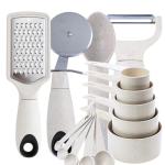 Beille 14pc Wheat Straw Kitchen Utensil Set Peeler Cutter Grater Spoons and Cups