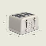 bella 4 Slice Toaster, 6 Setting Shade Control with Reheat & Cancel Buttons, Removable Crumb Tray, Anti Jam & Auto Shutoff, 900 Watt, Oatmilk