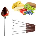 IEBIYO Chocolate Melting Pot Electric Chocolate Fondue Pot Set 3-Section Food Trays with 6pcs Dipping Forks Perfect for Cheese Dessert Housewarming Christmas Party Gifts (Brown)
