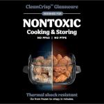 Ninja Crispi Air Fryer, Microwave, Freezer & Dishwasher Safe, Non Toxic Glass Portable Cooking System, 4 QT & 6 Cup Glass Containers with Storage Lids, Easy Meals, Air Fry, Bake, Blue (Renewed)