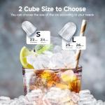 EUHOMY Ice Maker Countertop with Carry Handle, 9 Cubes Ready in 6 Mins, 26.5lbs/24H, Self-Cleaning, 2 Sizes of Bullet Ice with Basket and Scoop, Portable Ice Maker Machine for Home, Kitchen, Office