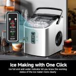 EUHOMY Ice Maker Countertop with Carry Handle, 9 Cubes Ready in 6 Mins, 26.5lbs/24H, Self-Cleaning, 2 Sizes of Bullet Ice with Basket and Scoop, Portable Ice Maker Machine for Home, Kitchen, Office