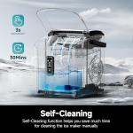 EUHOMY Ice Maker Countertop with Carry Handle, 9 Cubes Ready in 6 Mins, 26.5lbs/24H, Self-Cleaning, 2 Sizes of Bullet Ice with Basket and Scoop, Portable Ice Maker Machine for Home, Kitchen, Office